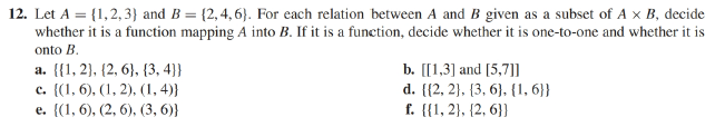 Solved 12. Let A = {1,2,3) And B = {2,4,6). For Each | Chegg.com