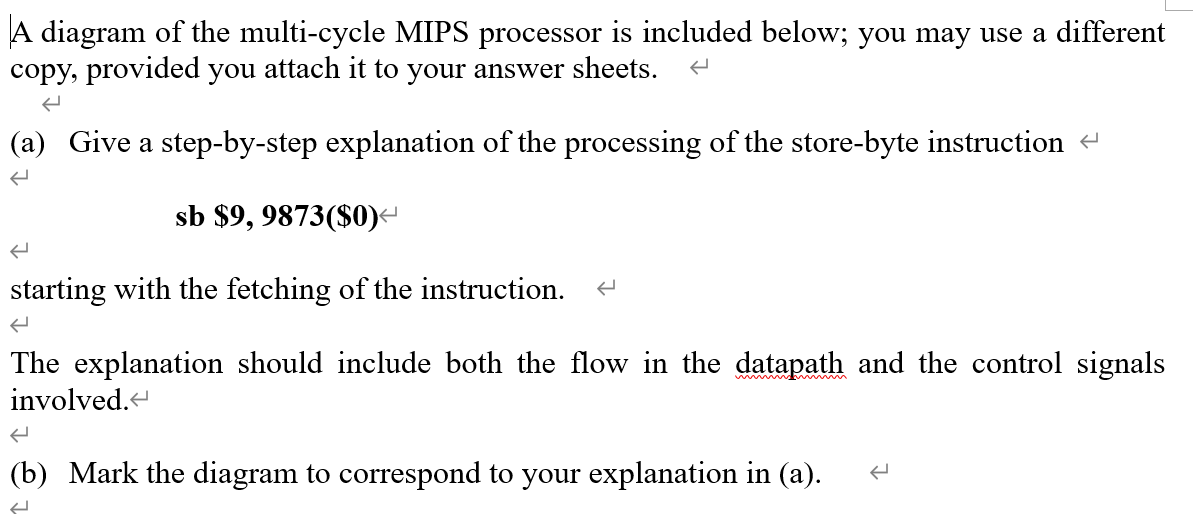 Solved A diagram of the multi-cycle MIPS processor is | Chegg.com