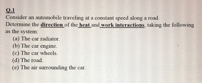 Solved Consider An Automobile Travelling At A Constant Speed 6887