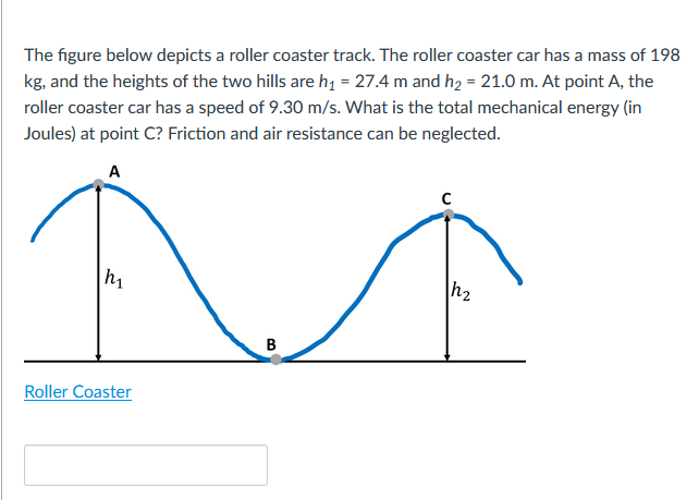 Solved The Figure Below Depicts A Roller Coaster Track. The | Chegg.com