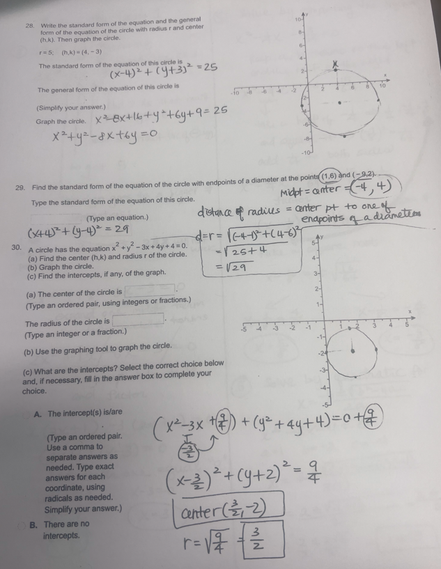 write the equation in standard form for the circle x2 y2–16=0