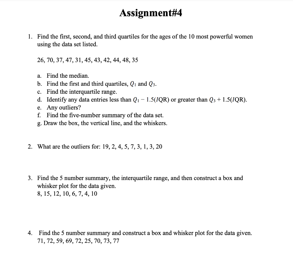 Solved 1. Find the first, second, and third quartiles for | Chegg.com