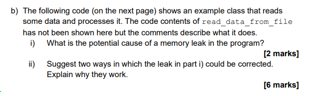 Solved b) The following code (on the next page) shows an | Chegg.com
