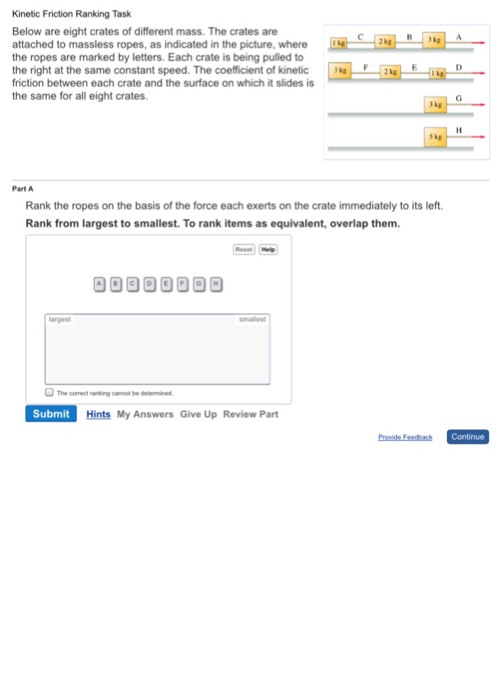 Solved Kinetic Friction Ranking Task Below are eight crates | Chegg.com