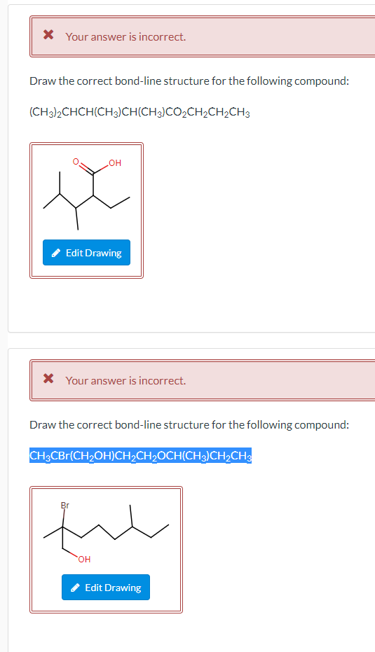 Solved Draw the correct bondline structure for the