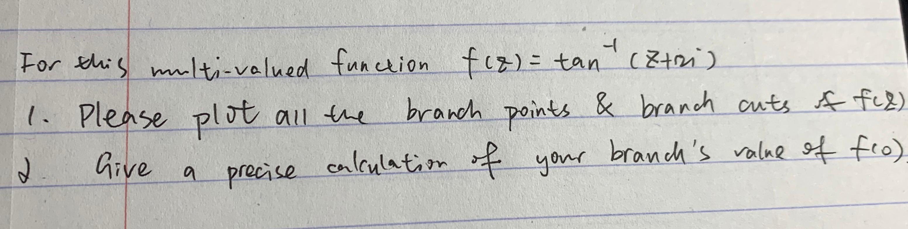 Solved - ㅔ For this multi-valued function f (8) = tan | Chegg.com