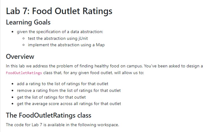 Solved Lab 7: Food Outlet Ratings Learning Goals - given the | Chegg.com