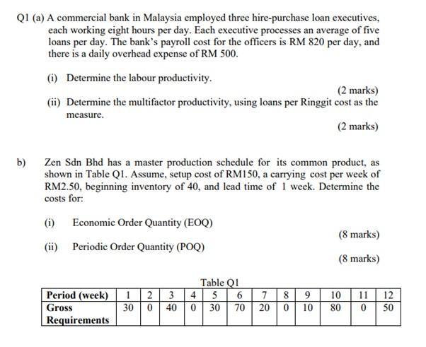 Solved Q1 (a) A commercial bank in Malaysia employed three  Chegg.com