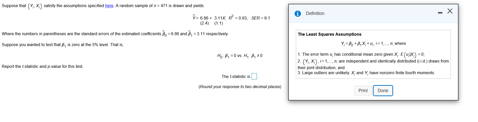 Solved H Definition Suppose That Y Xi Satisfy The Ass Chegg Com