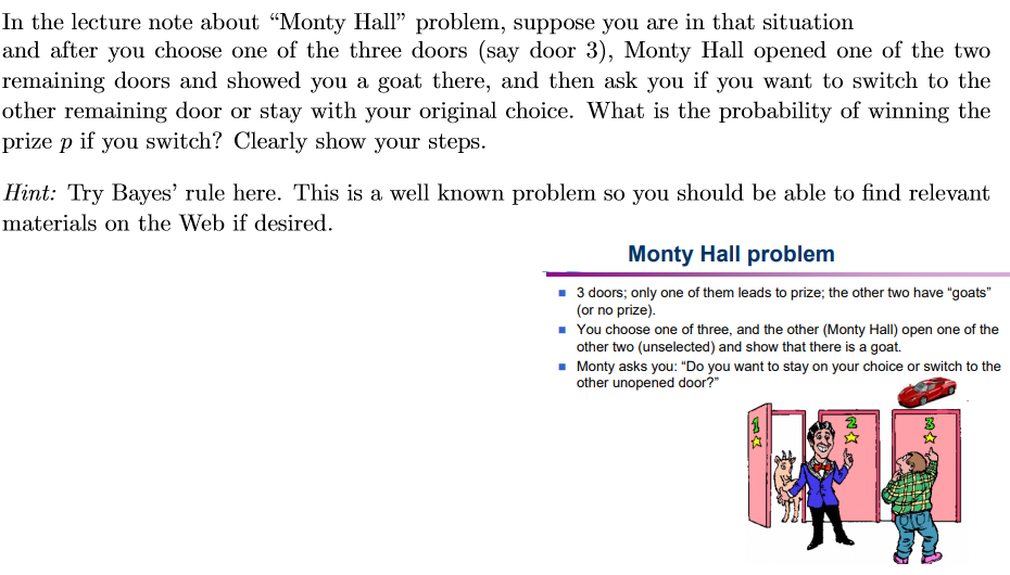 Solved In The Lecture Note About Monty Hall Problem Su