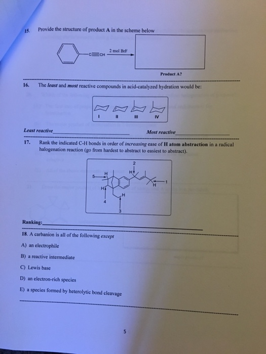Solved Questions 1 and 2 are based on the following reaction | Chegg.com