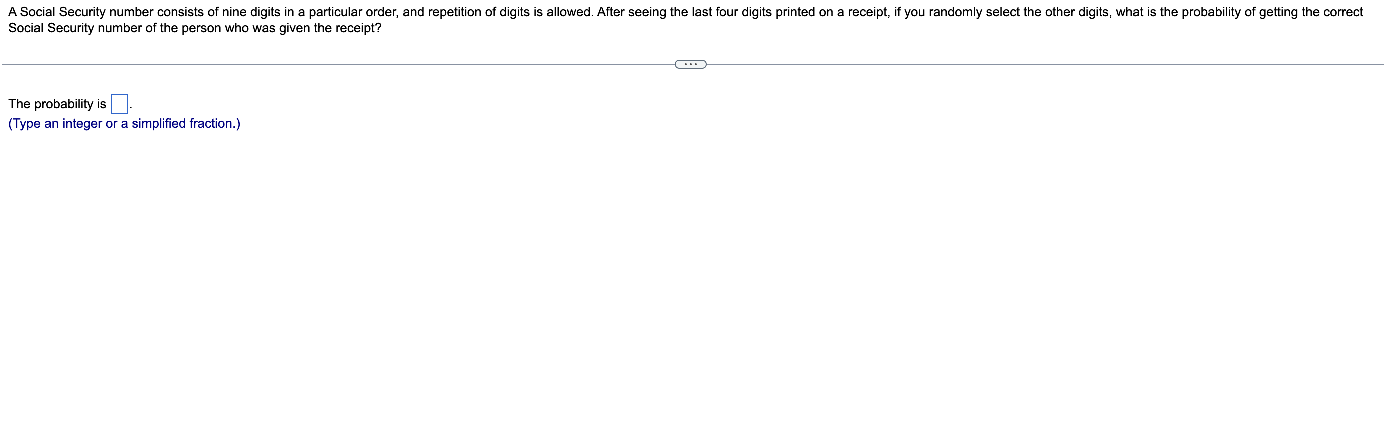Solved A Social Security Number Consists Of Nine Digits In A Chegg