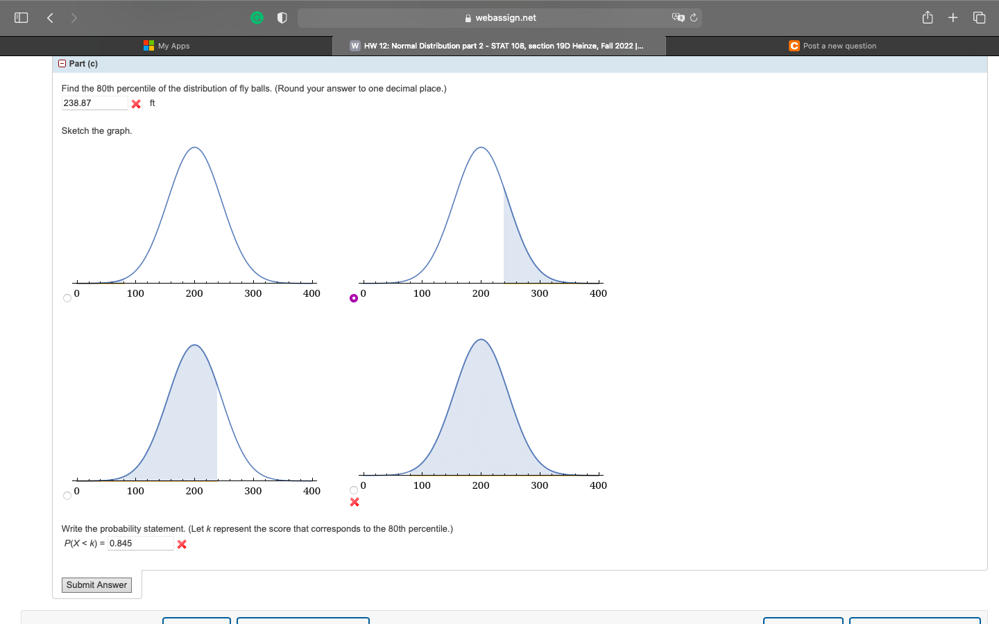 Find the 80th percentile of the distribution of fly | Chegg.com