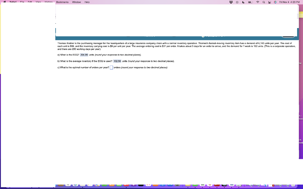 Solved and there are 250 working cays per yeari. b) What is | Chegg.com
