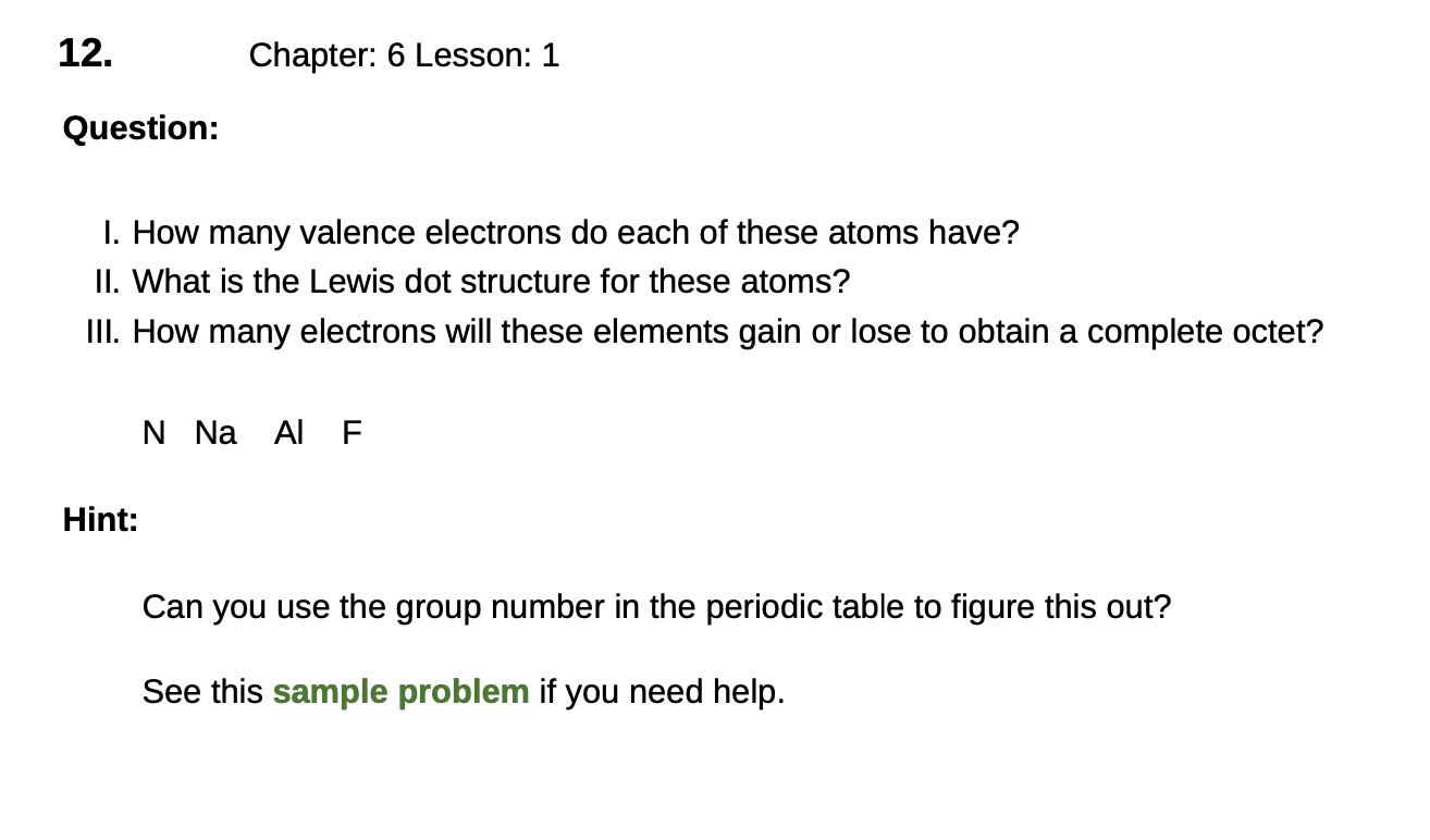 Solved 12. Chapter: 6 Lesson: 1 Question: 1. How many | Chegg.com