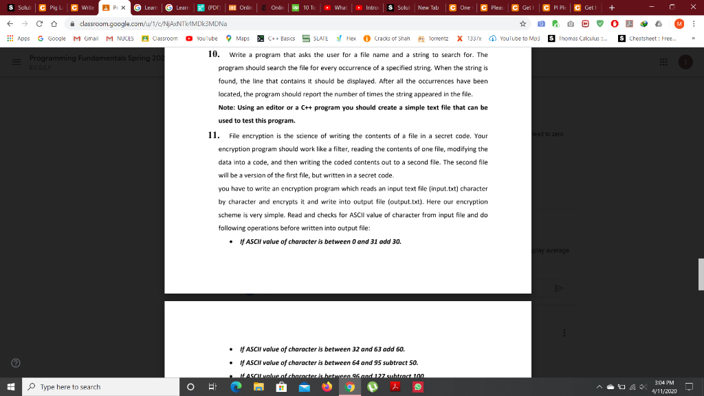 Solved Please write the codes for Question 10 and 11 in C++. | Chegg.com