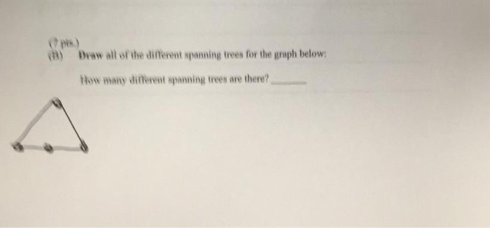 Solved 7pm) a) Draw all of the different spanning trees for | Chegg.com