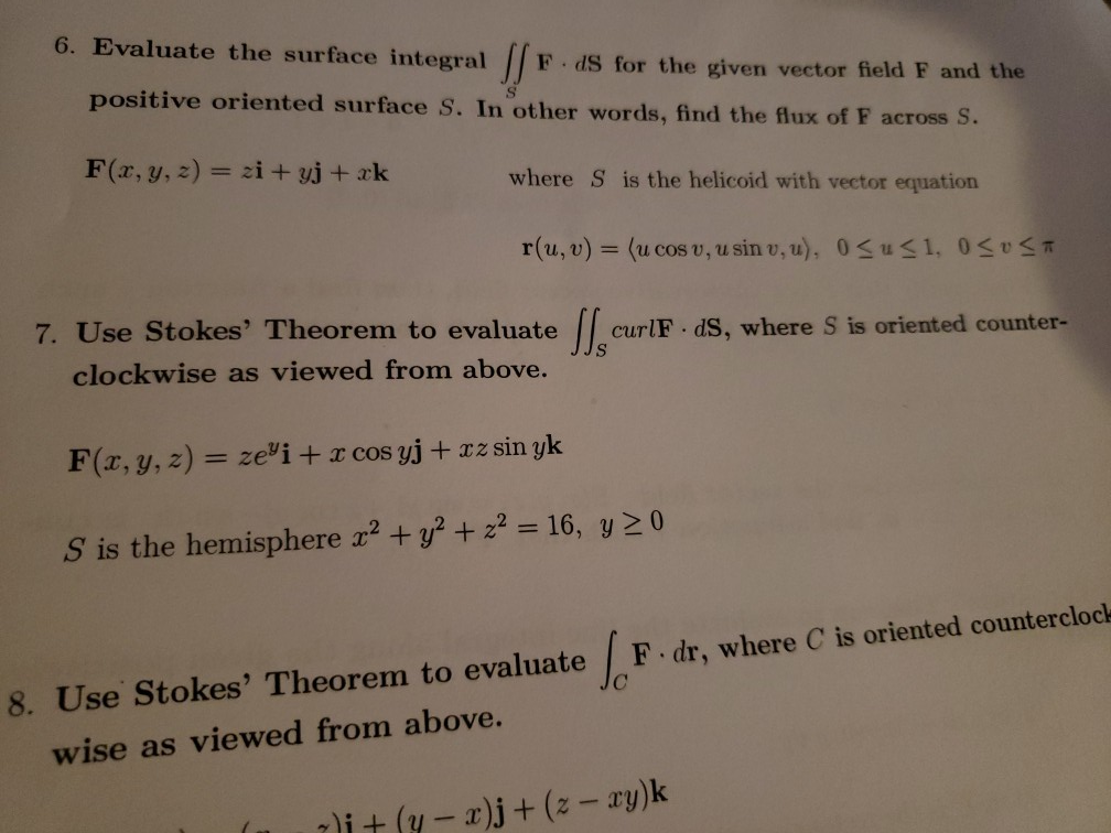 Solved 6 Evaluate The Surface Integral F Ds For The Give Chegg Com