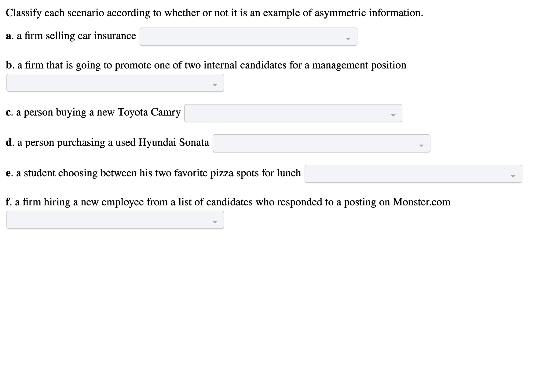 Solved Classify each scenario according to whether or not it | Chegg.com