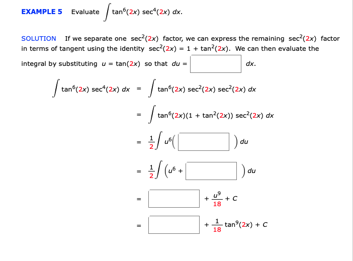 Solved Example 5 Evaluate ſtan Tan 2x Sec 2x Dx Chegg Com