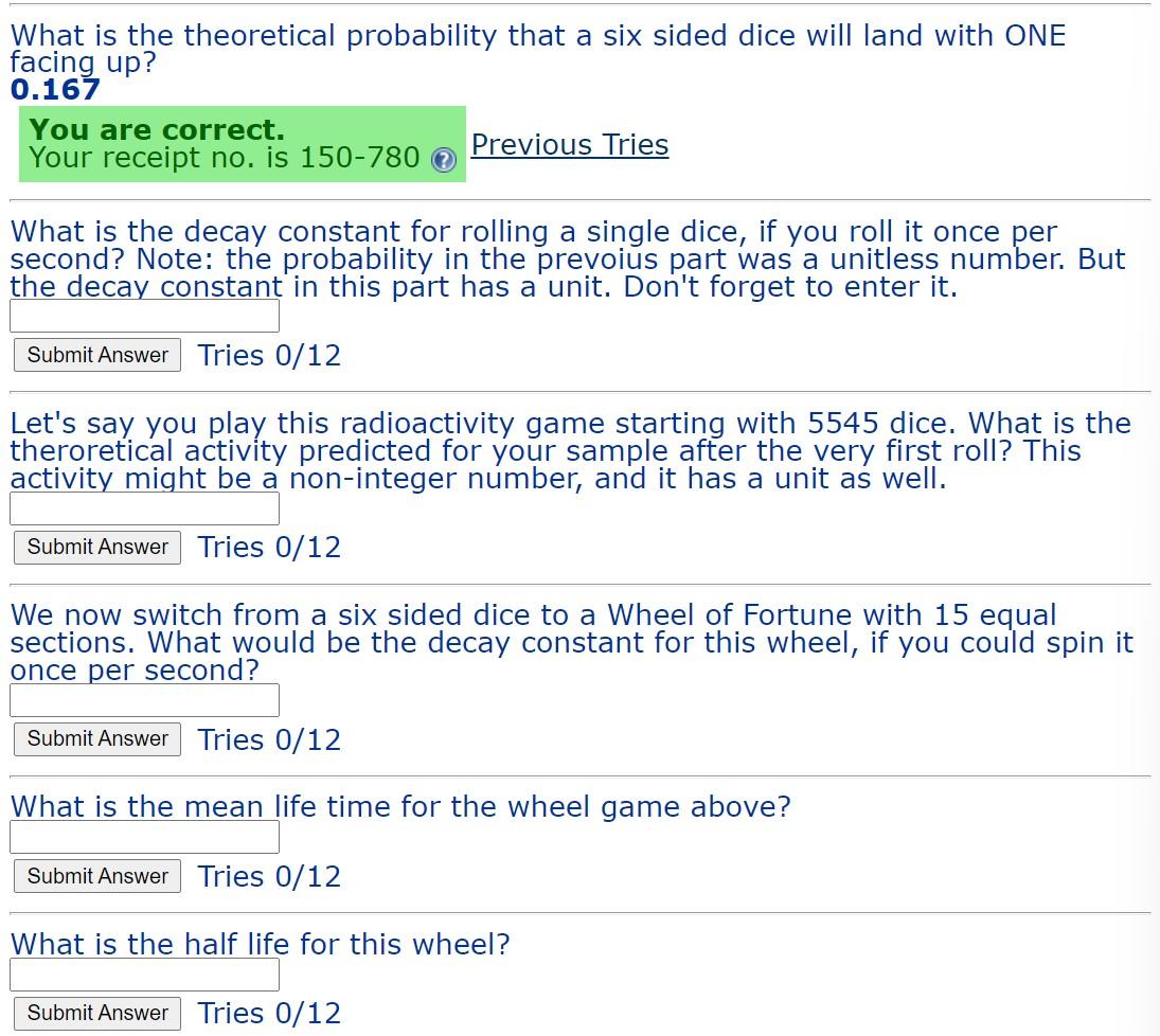 Solved What is the theoretical probability that a six sided | Chegg.com