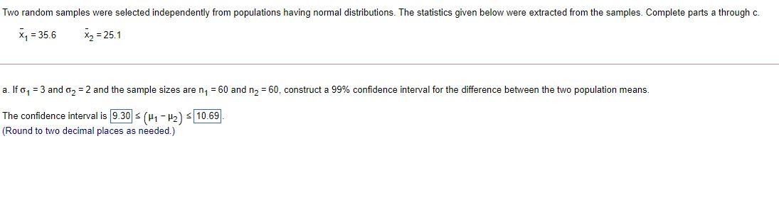 Solved Two Random Samples Were Selected Independently From | Chegg.com