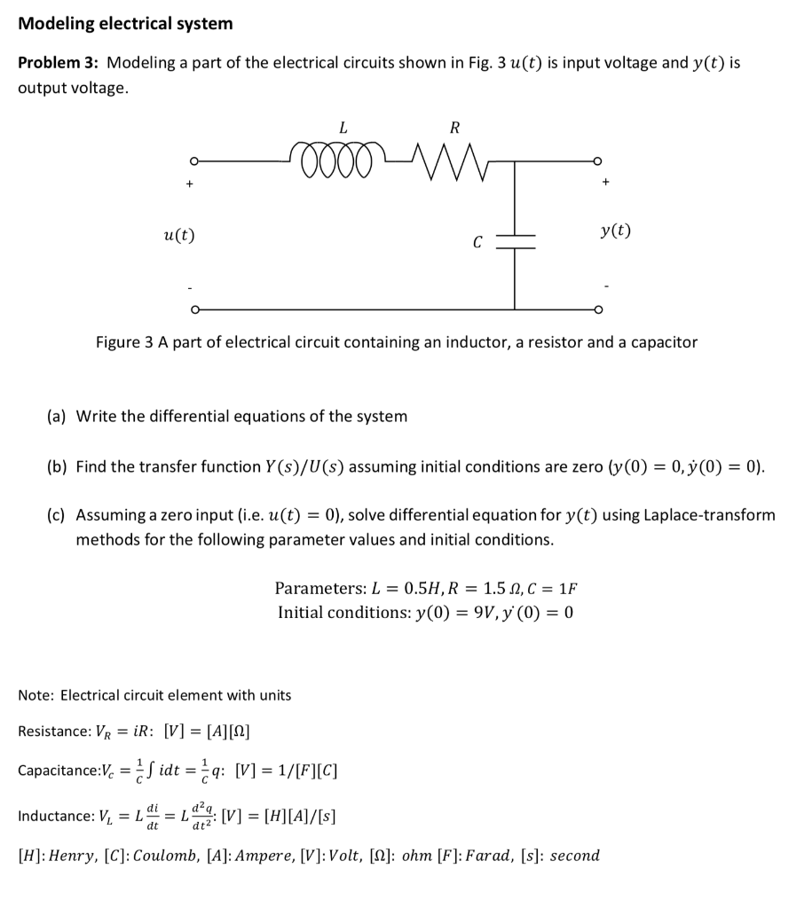 Solved Modeling Electrical System Problem 3 Modeling A P Chegg Com