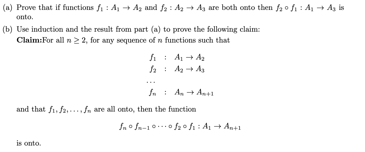 Solved A Prove That If Functions F1 A1→a2 And F2 A2→a3 Are