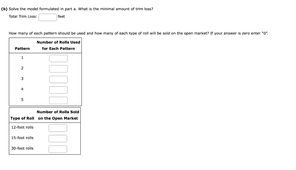 Solved Trim loss is the leftover paper from a pattern (e.g.,