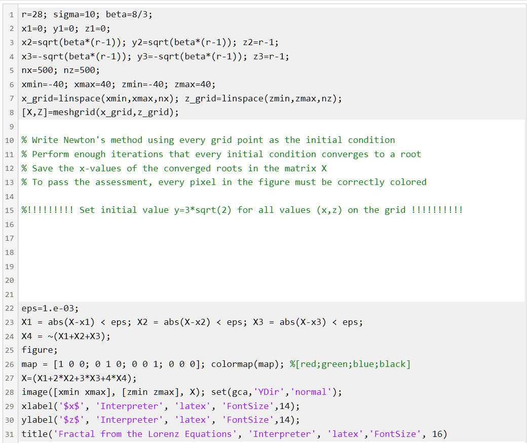 Fractals from the Lorenz Equations Determine the | Chegg.com