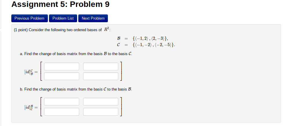 Solved Assignment 5: Problem 9 Previous Problem Problem List | Chegg.com