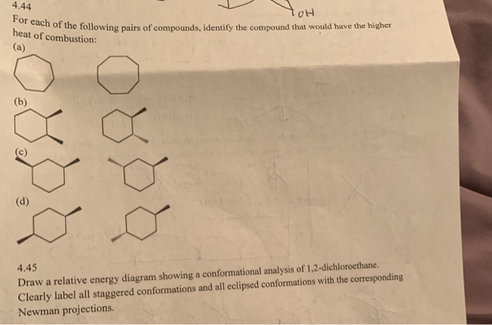 Solved 4.44 For each of the following pairs of compounds, | Chegg.com