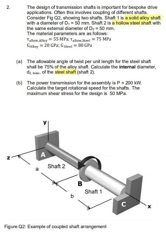 2.
The design of transmission shafts is important for bespoke drive
applications. Often this involves coupling of different s