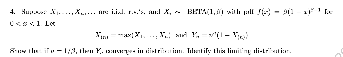 Solved 4. Suppose X1,…,Xn,… Are I.i.d. R.v.'s, And | Chegg.com