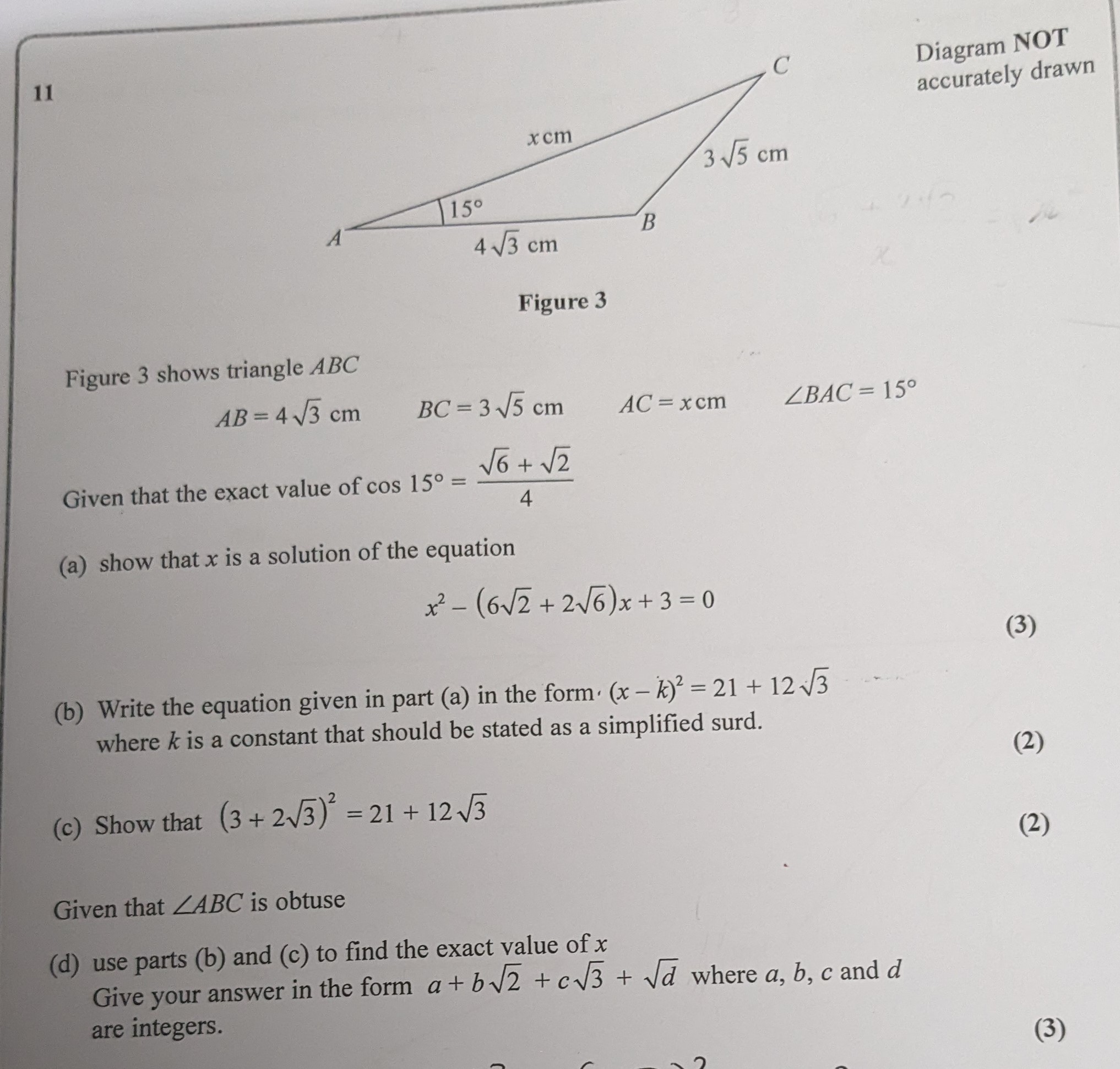 Solved Diagram NOT accurately drawn Figure 3 Figure 3 shows | Chegg.com