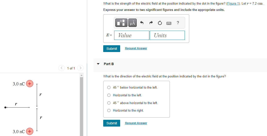 Solved What is the strength of the electric field at the | Chegg.com