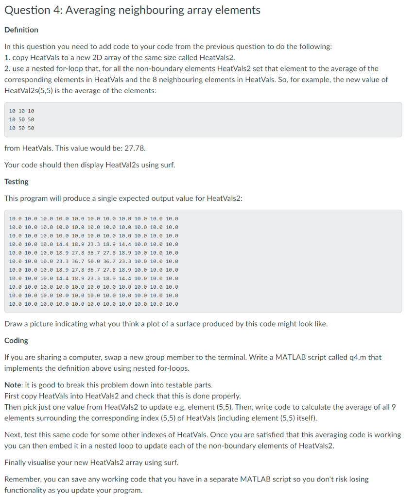 Solved Question 3: Building, Changing and Visualising a 2D | Chegg.com