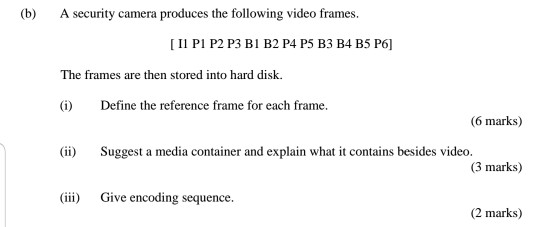 (b) A security camera produces the following video | Chegg.com