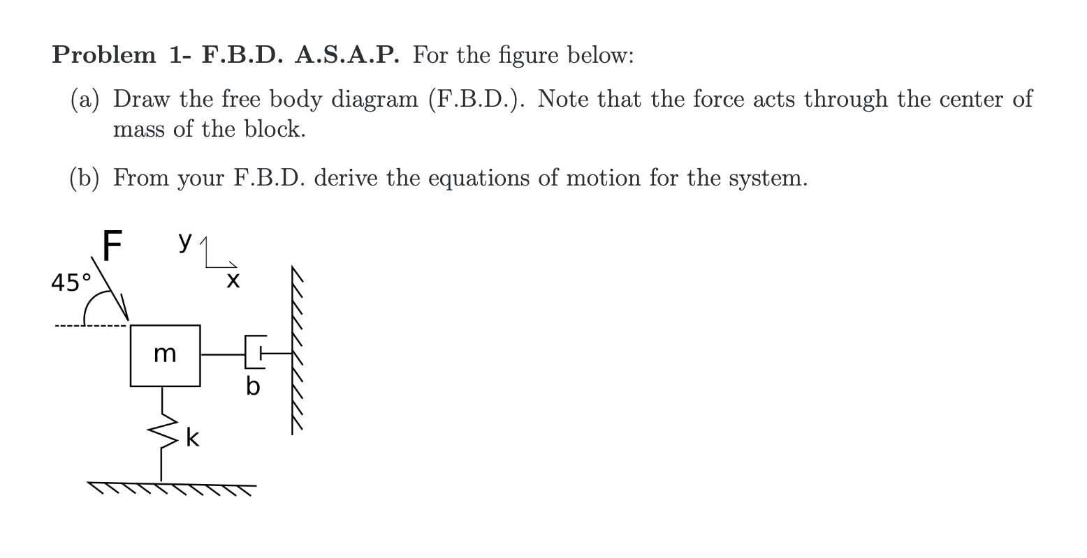 Problem 1- F.B.D. A.S.A.P. For The Figure Below: (a) | Chegg.com