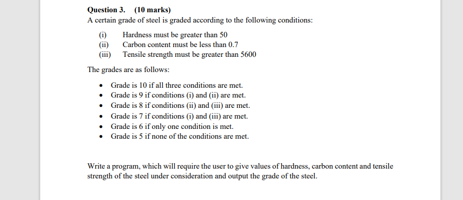Solved Question 3. (10 marks) A certain grade of steel is | Chegg.com