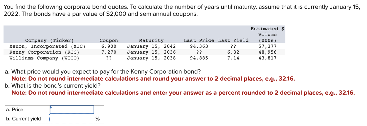 Solved You find the following corporate bond quotes. To | Chegg.com