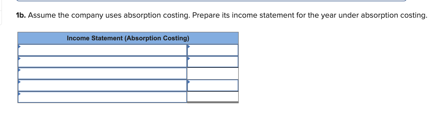 Solved 1a Assume The Company Uses Absorption Costing 8301