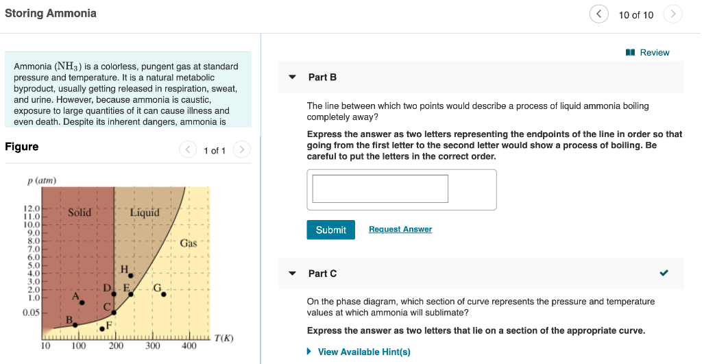 Solved Storing Ammonia 10 of 10 > Review Part B Ammonia | Chegg.com