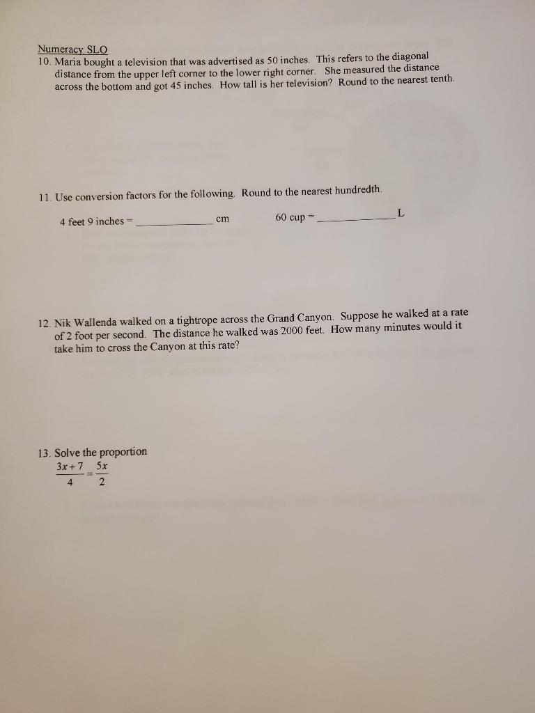 Solved Numeracy SLO 10. Maria bought a television that was | Chegg.com