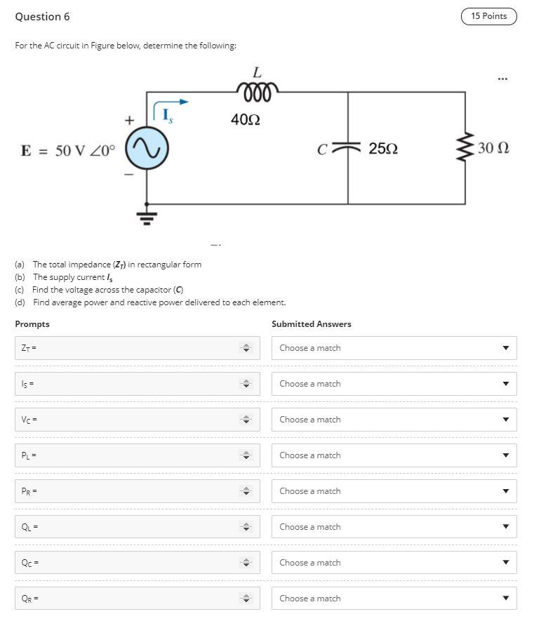 Solved Question 5 20 Points The phase sequence for the | Chegg.com