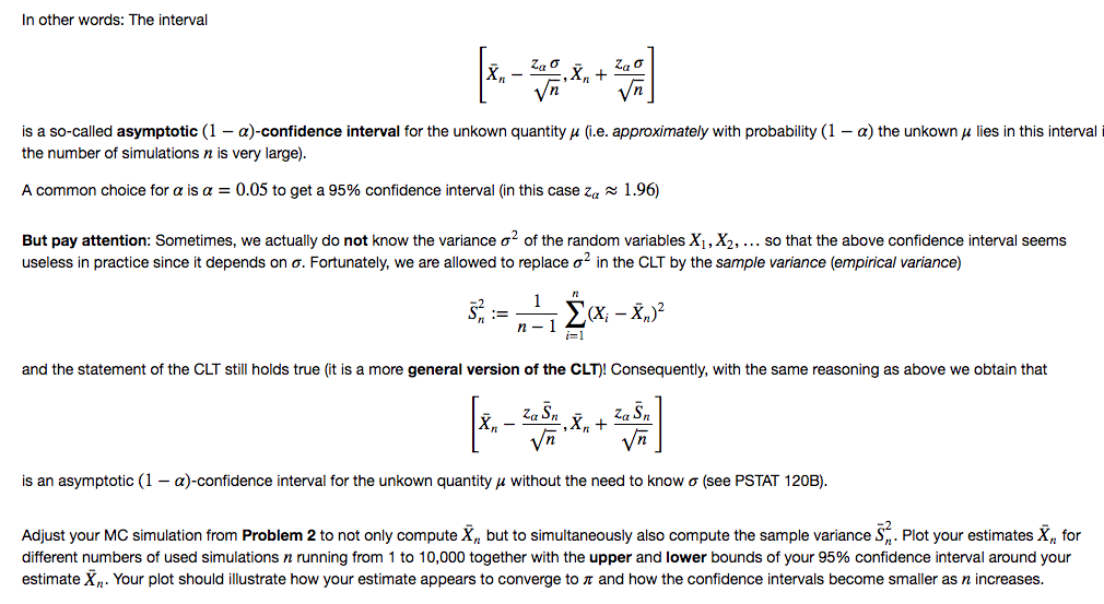 Solved Poblem 2 (2.5 points) The Monte Carlo Method is also | Chegg.com