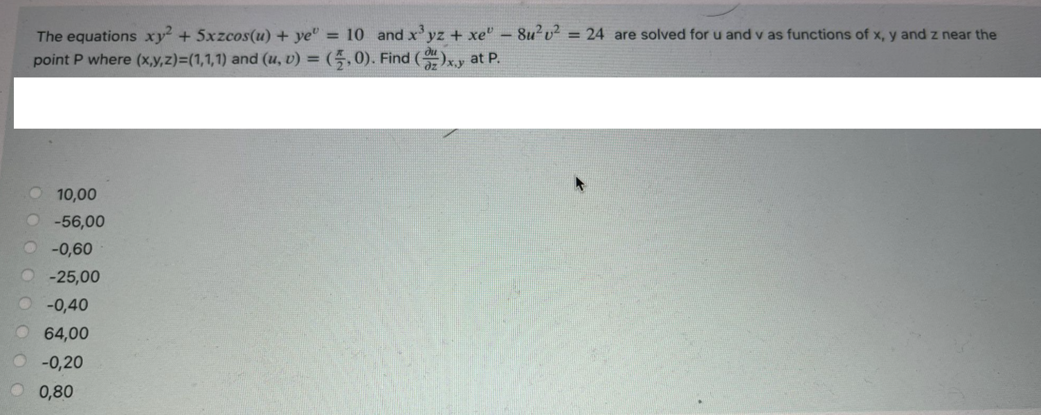 solved-the-equations-xy2-5xzcos-u-yev-10-and-chegg