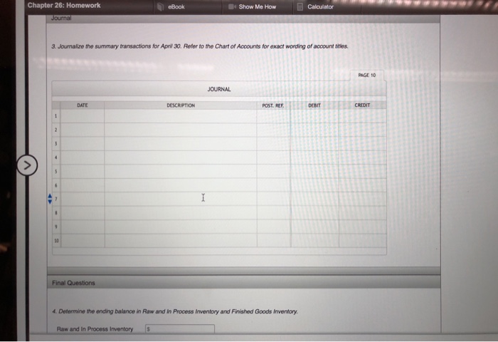 Solved Chapter 26: Homework Show Me How eBook Calculator | Chegg.com