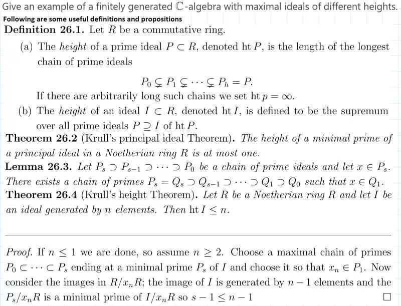kærlighed forår lektier Solved Give an example of a finitely generated C-algebra | Chegg.com
