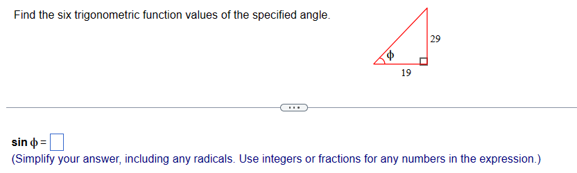 Solved Find the six trigonometric function values of the | Chegg.com